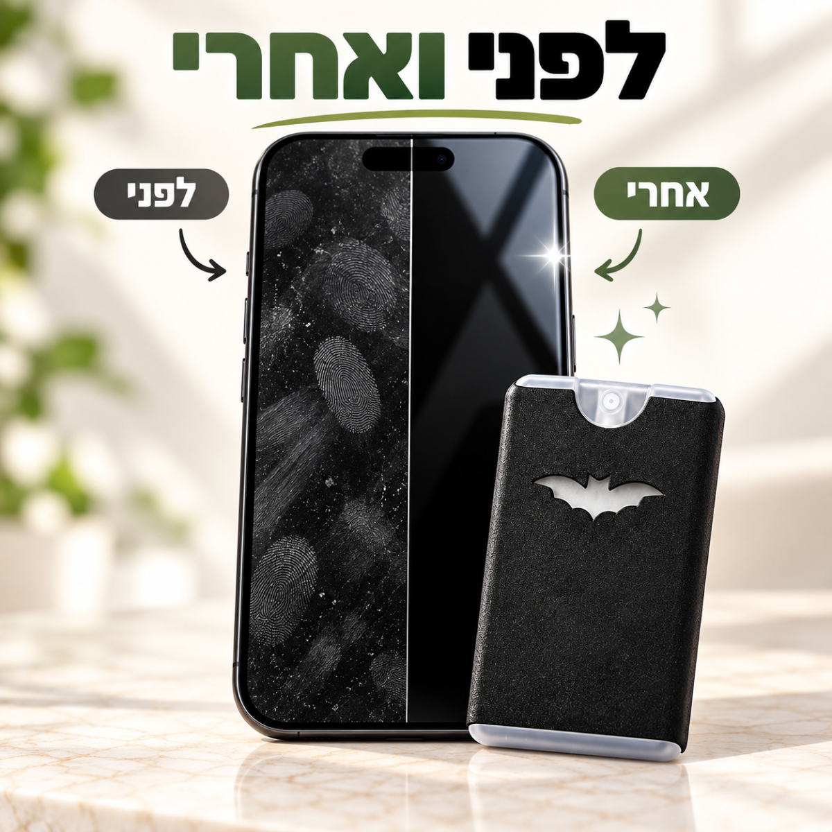 ניקוי מהיר של מסך באמצעות Gliry