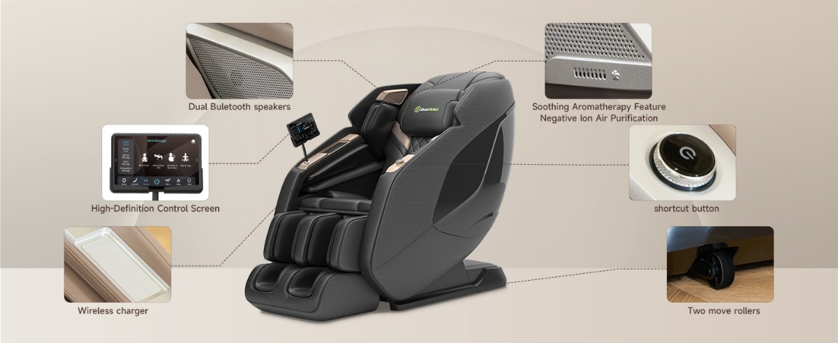Automatic body scan sensor system of Real Relax 4D chair for personalized massage