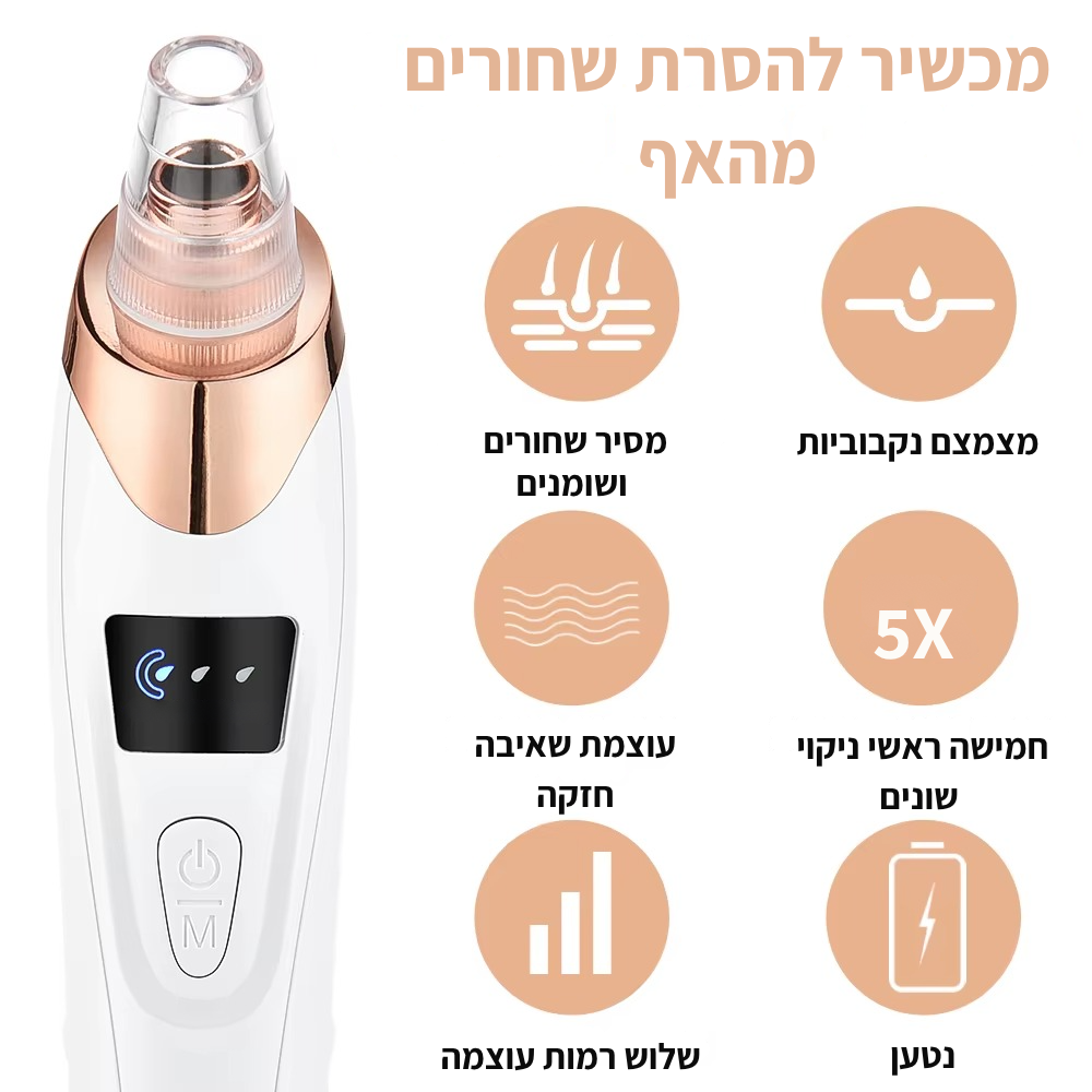 מכשיר BEOR לניקוי פנים עם כל הרכיבים