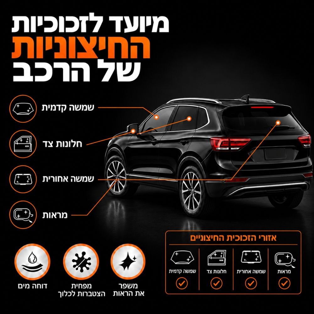 אזורים ברכב המתאימים לשימוש ב-ClearView